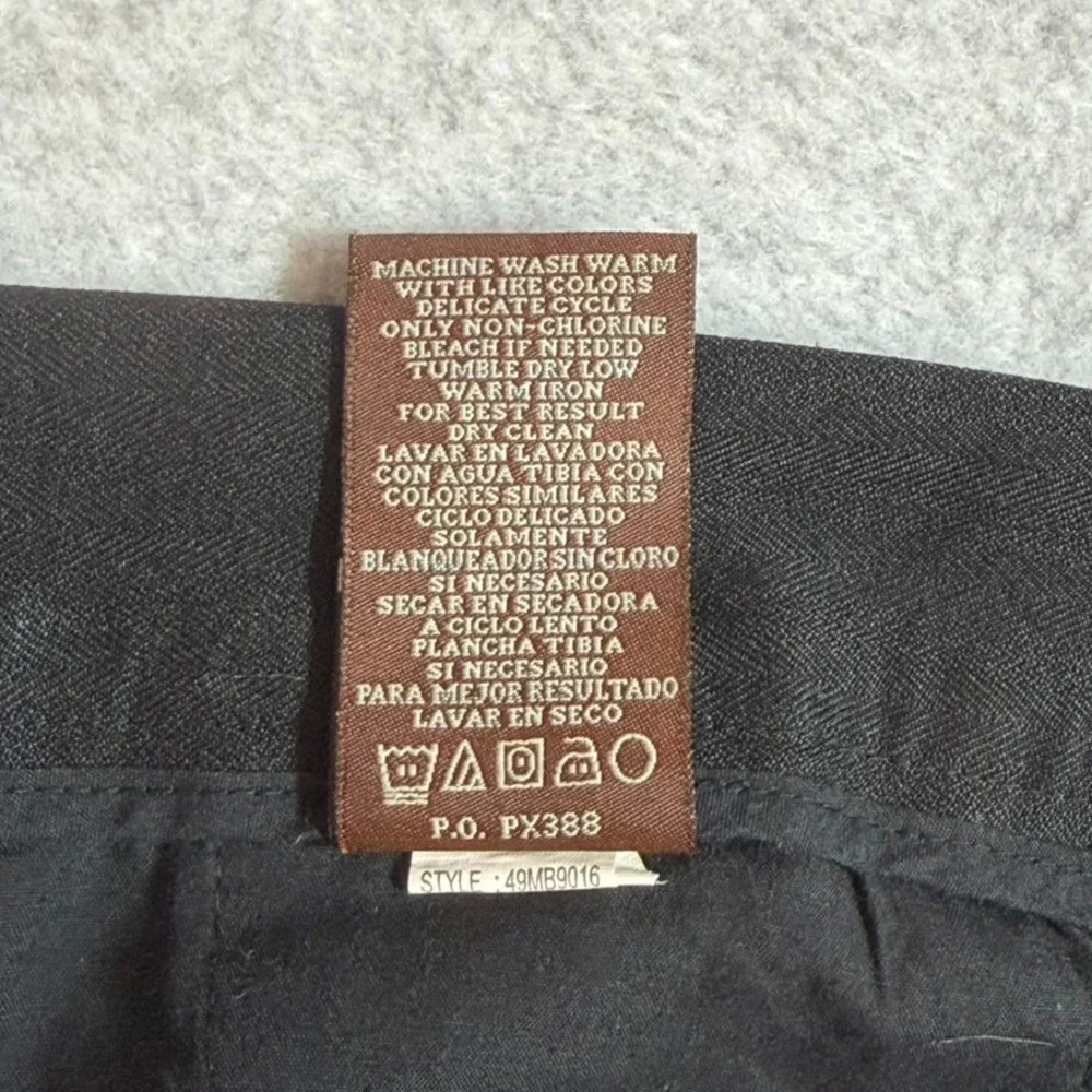 Perry Ellis Mens 36x32 Black Flat Front Dress Pants Slacks 49MB9016